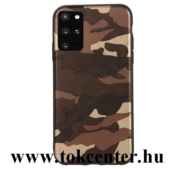 Samsung Galaxy S20 Plus (SM-G985F) / S20 Plus 5G (SM-G986) Szilikon telefonvédő (terep minta) BARNA