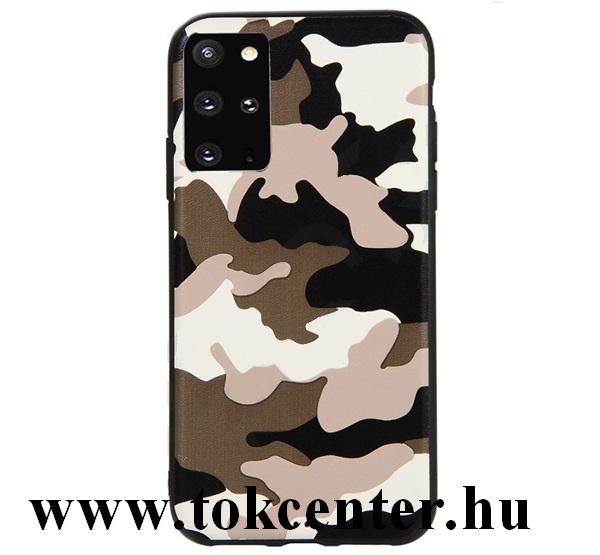 Samsung Galaxy S20 Plus (SM-G985F) / S20 Plus 5G (SM-G986) Szilikon telefonvédő (terep minta) FEHÉR