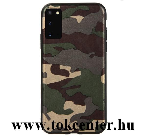 Samsung Galaxy S20 (SM-G980F) / Samsung Galaxy S20 5G (SM-G981U) Szilikon telefonvédő (terep minta) ZÖLD