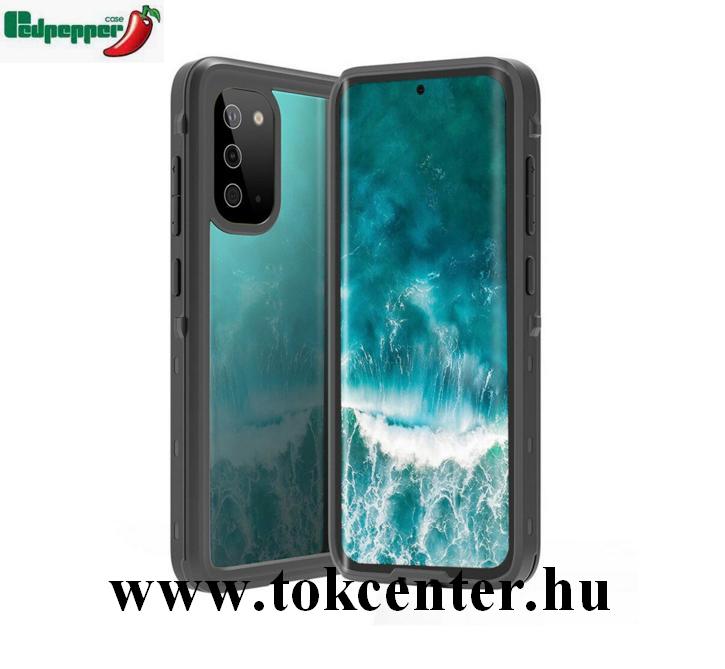 Samsung Galaxy S20 (SM-G980F) / Galaxy S20 5G (SM-G981U) REDPEPPER vízhatlan / vízálló tok, AQUA (2 méterig, IP68, közepesen ütésálló, légpárnás sarok + kézpánt) FEKETE