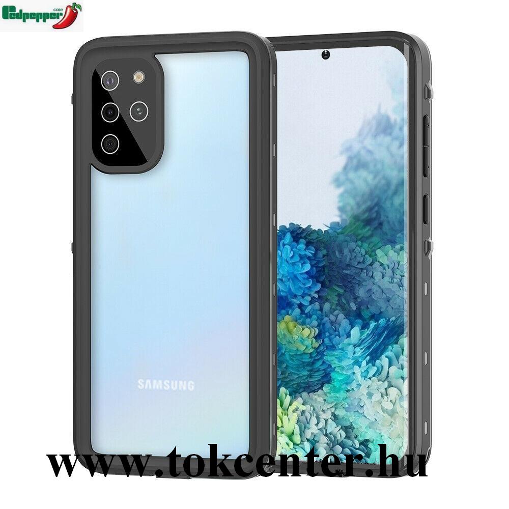 Samsung Galaxy S20 Plus (SM-G985F) / Galaxy S20 Plus 5G (SM-G986) REDPEPPER vízhatlan / vízálló tok, AQUA (2 méterig, IP68, közepesen ütésálló, légpárnás sarok + kézpánt) FEKETE