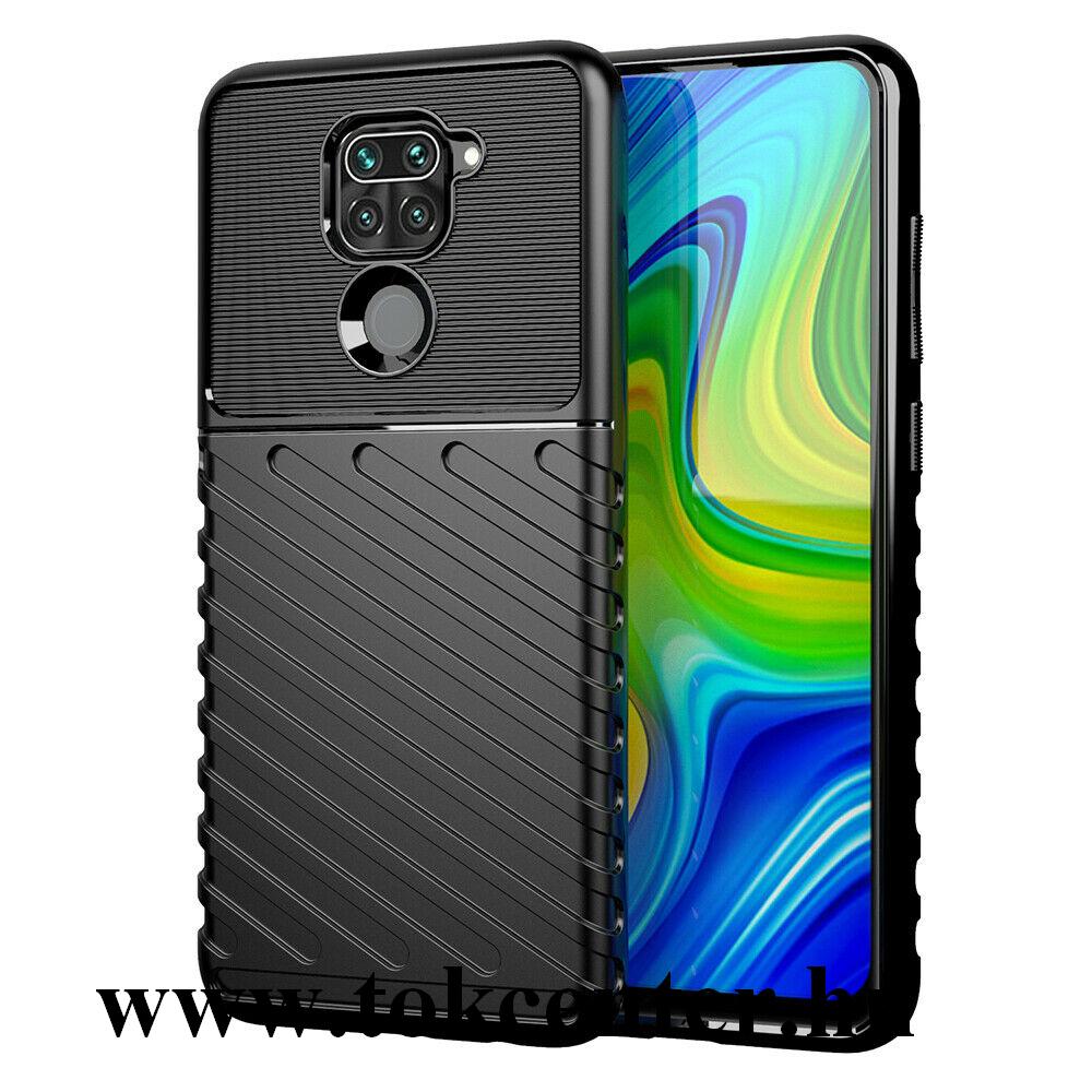 Xiaomi Redmi Note 9 Szilikon telefonvédő (közepesen ütésálló, csíkos, dombor minta) FEKETE