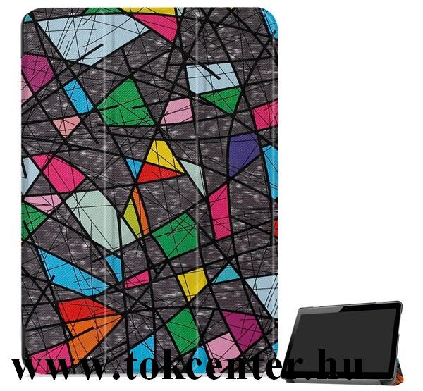 Huawei Mediapad T3 10 LTE / Huawei Mediapad T3 10 WIFI Tok álló, bőr hatású (FLIP, oldalra nyíló, asztali tartó funkció, mozaik minta) SZÍNES