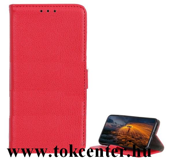 Samsung Galaxy A21s (SM-A217F) Tok álló, bőr hatású (FLIP, oldalra nyíló, asztali tartó funkció) PIROS