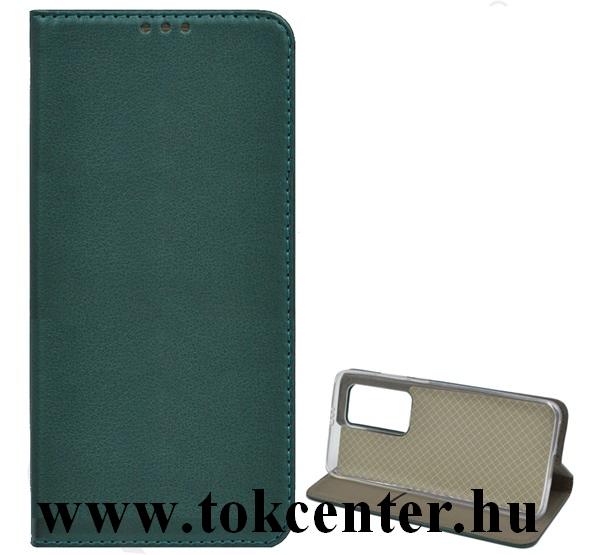 Huawei P Smart (2020) Tok álló, bőr hatású (FLIP, oldalra nyíló, asztali tartó funkció) SÖTÉTZÖLD