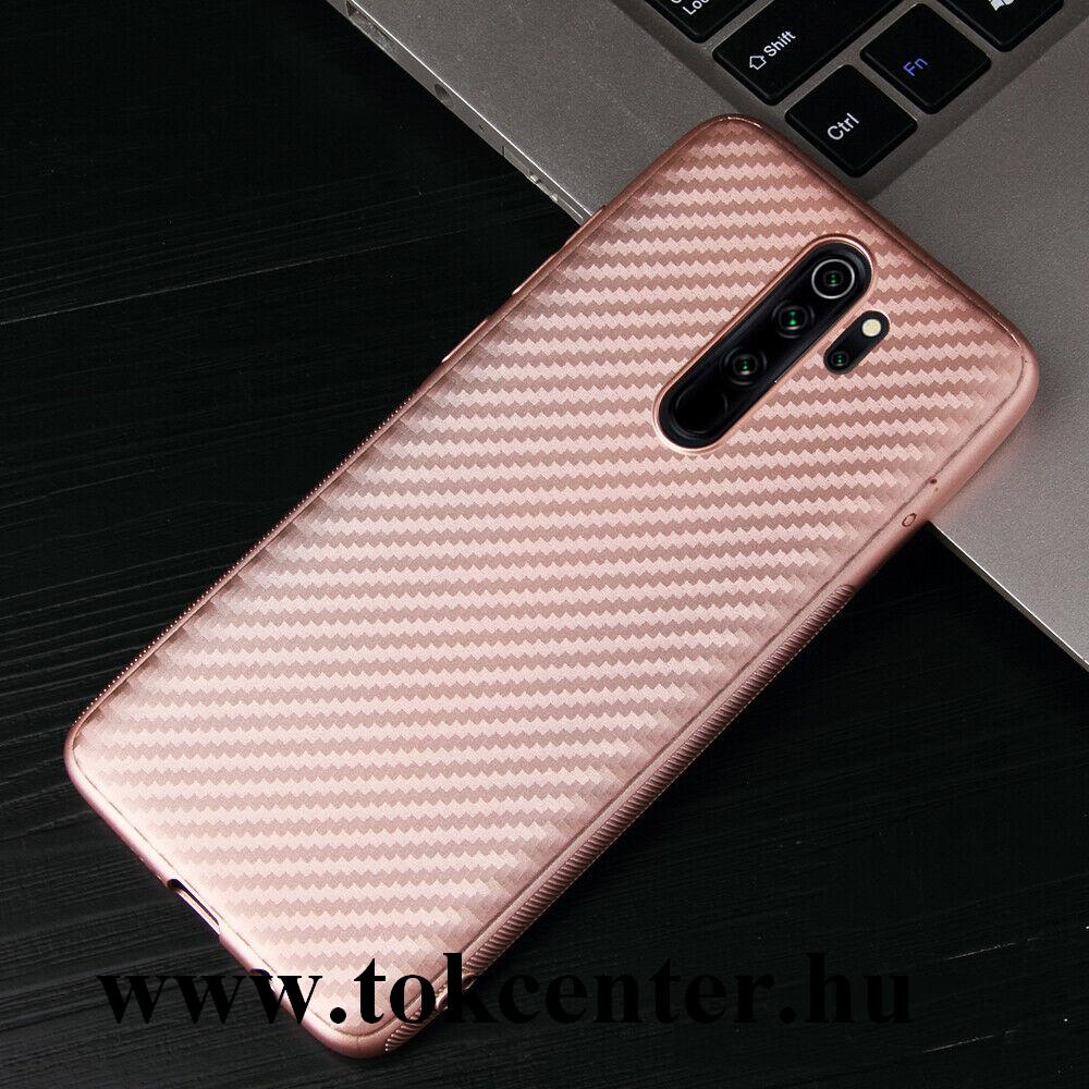 Xiaomi Redmi Note 8 Pro Szilikon telefonvédő (karbon minta) ROZÉARANY