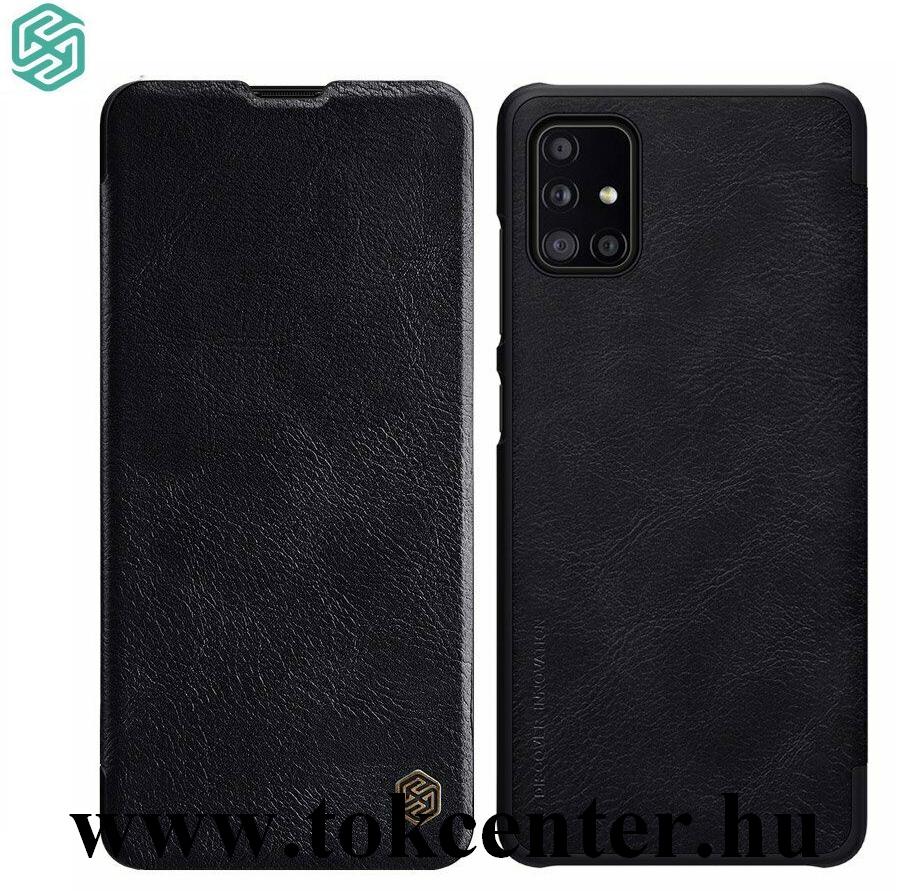 Samsung Galaxy A51 5G (SM-A516F) NILLKIN QIN tok álló, bőr hatású (FLIP, oldalra nyíló, bankkártya tartó) FEKETE
