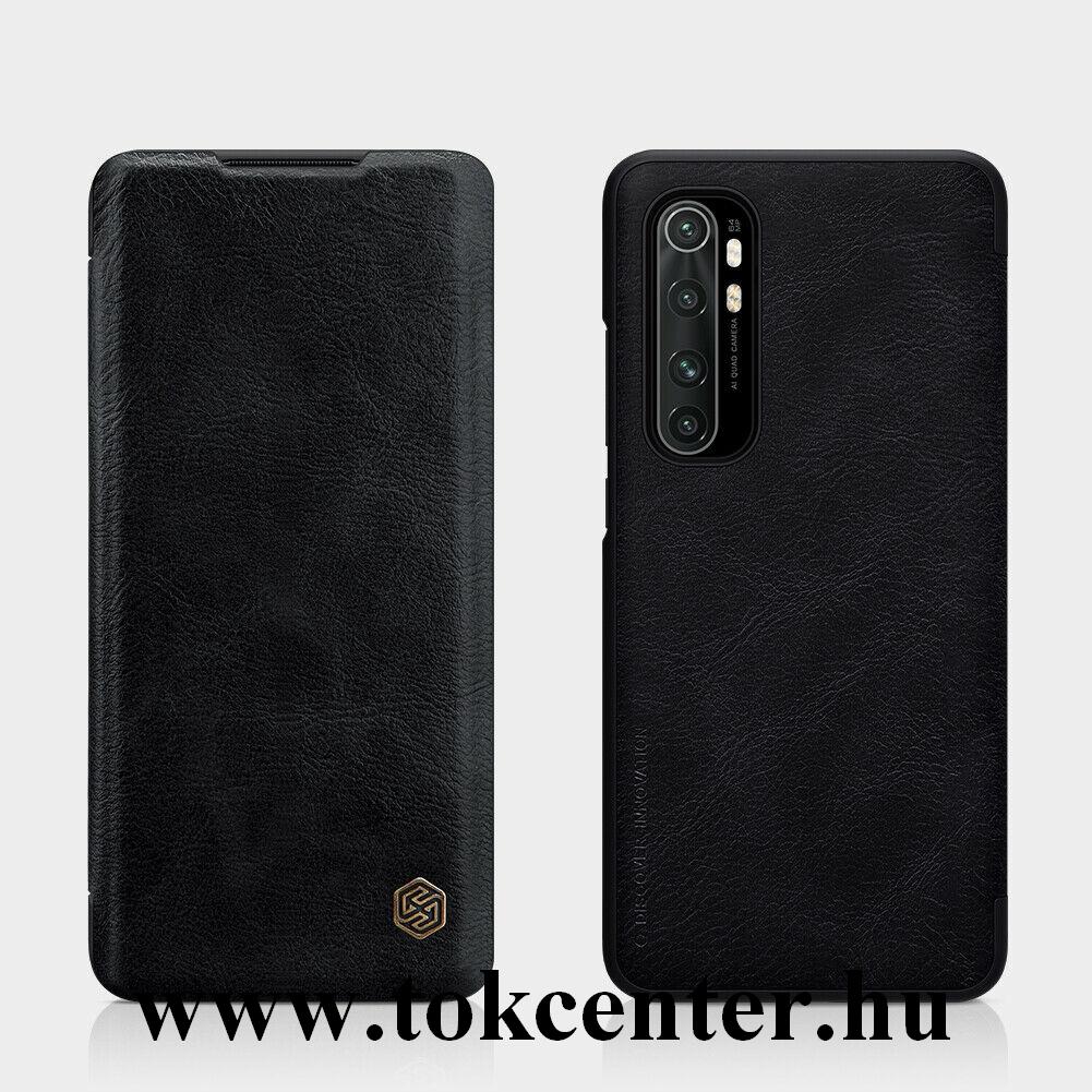 Xiaomi Mi Note 10 Lite NILLKIN QIN tok álló, bőr hatású (FLIP, oldalra nyíló, bankkártya tartó) FEKETE