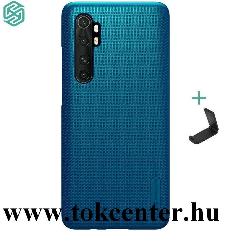 Xiaomi Mi Note 10 Lite NILLKIN SUPER FROSTED műanyag telefonvédő (gumírozott, érdes felület + asztali tartó) SÖTÉTKÉK