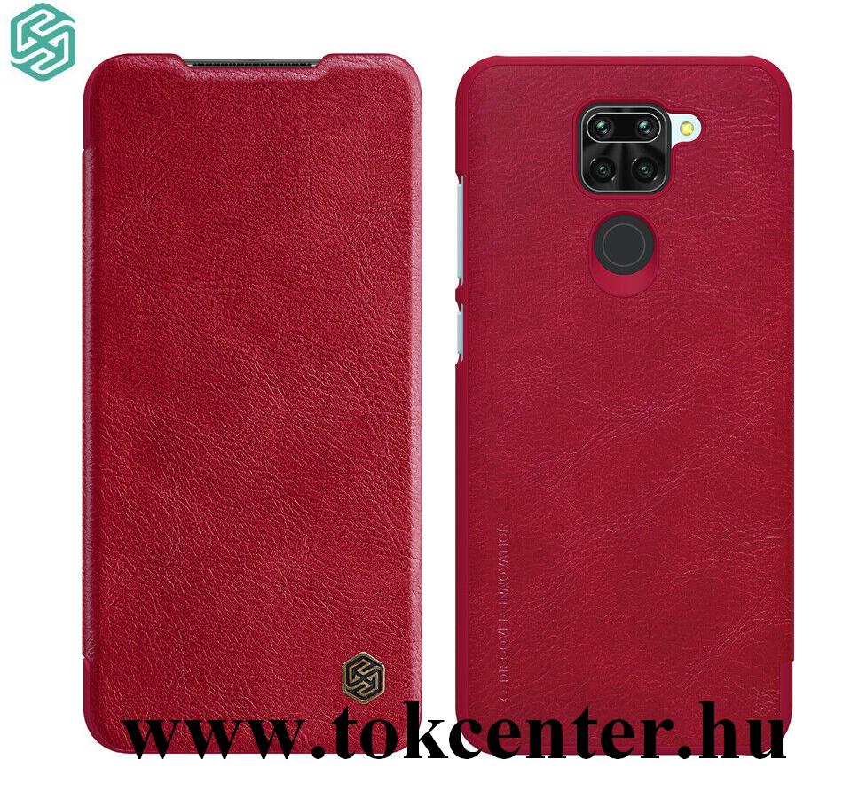Xiaomi Redmi Note 9 NILLKIN QIN tok álló, bőr hatású (aktív flip, oldalra nyíló, bankkártya tartó) PIROS