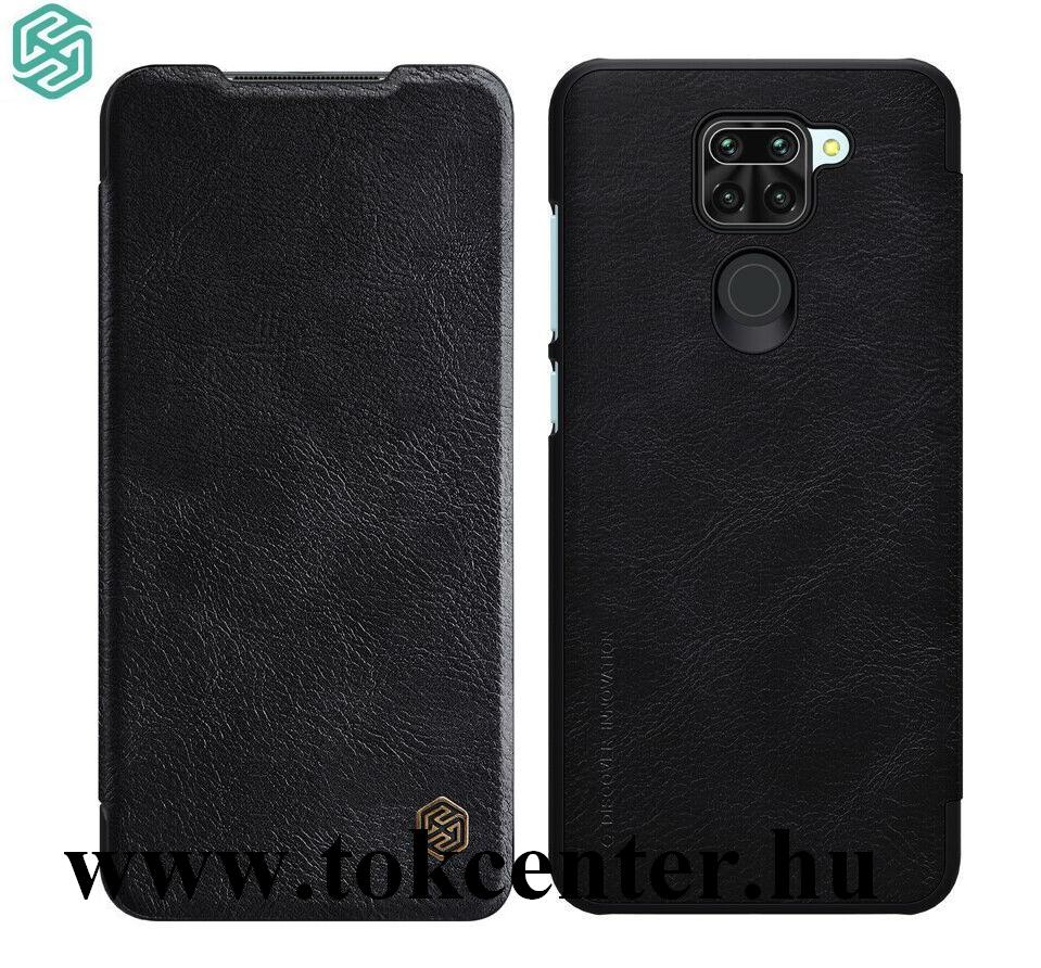Xiaomi Redmi Note 9 NILLKIN QIN tok álló, bőr hatású (FLIP, oldalra nyíló, bankkártya tartó) FEKETE