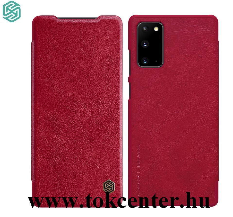 Samsung Galaxy Note 20 (SM-N980F) / Note 20 5G (SM-N981F) NILLKIN QIN tok álló, bőr hatású (FLIP, oldalra nyíló, bankkártya tartó) PIROS