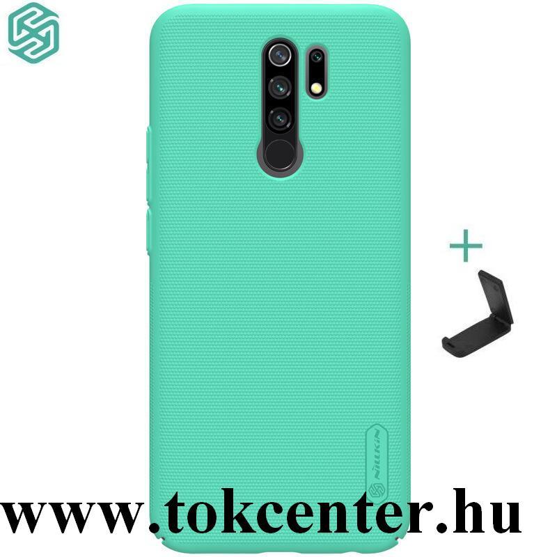 Xiaomi Redmi 9 NILLKIN SUPER FROSTED műanyag telefonvédő (gumírozott, érdes felület + asztali tartó) MENTAZÖLD