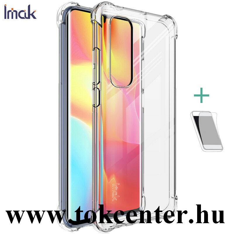 Xiaomi Mi Note 10 Lite IMAK szilikon telefonvédő (közepesen ütésálló, légpárnás sarok + képernyővédő fólia) ÁTLÁTSZÓ
