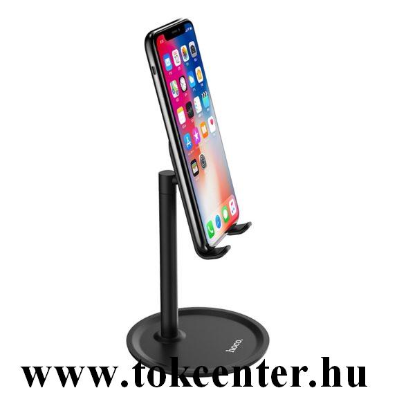 HOCO PH15 asztali tartó (állvány, 360°-ban forgatható, alumínium, 100 x 100 x 160 mm) FEKETE