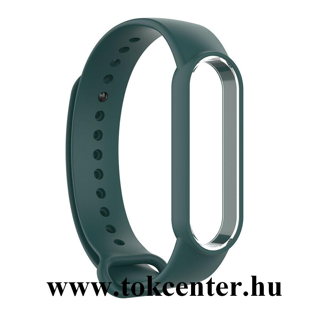 Xiaomi Mi Band 5 Pótszíj (szilikon, állítható) SÖTÉTZÖLD
