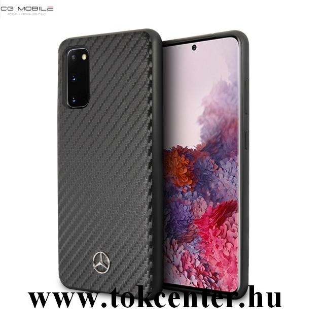 Samsung Galaxy S20 (SM-G980F) / Samsung Galaxy S20 5G (SM-G981U) MERCEDES-BENZ műanyag telefonvédő (karbon minta) FEKETE (MEHCS62SRCFBK)
