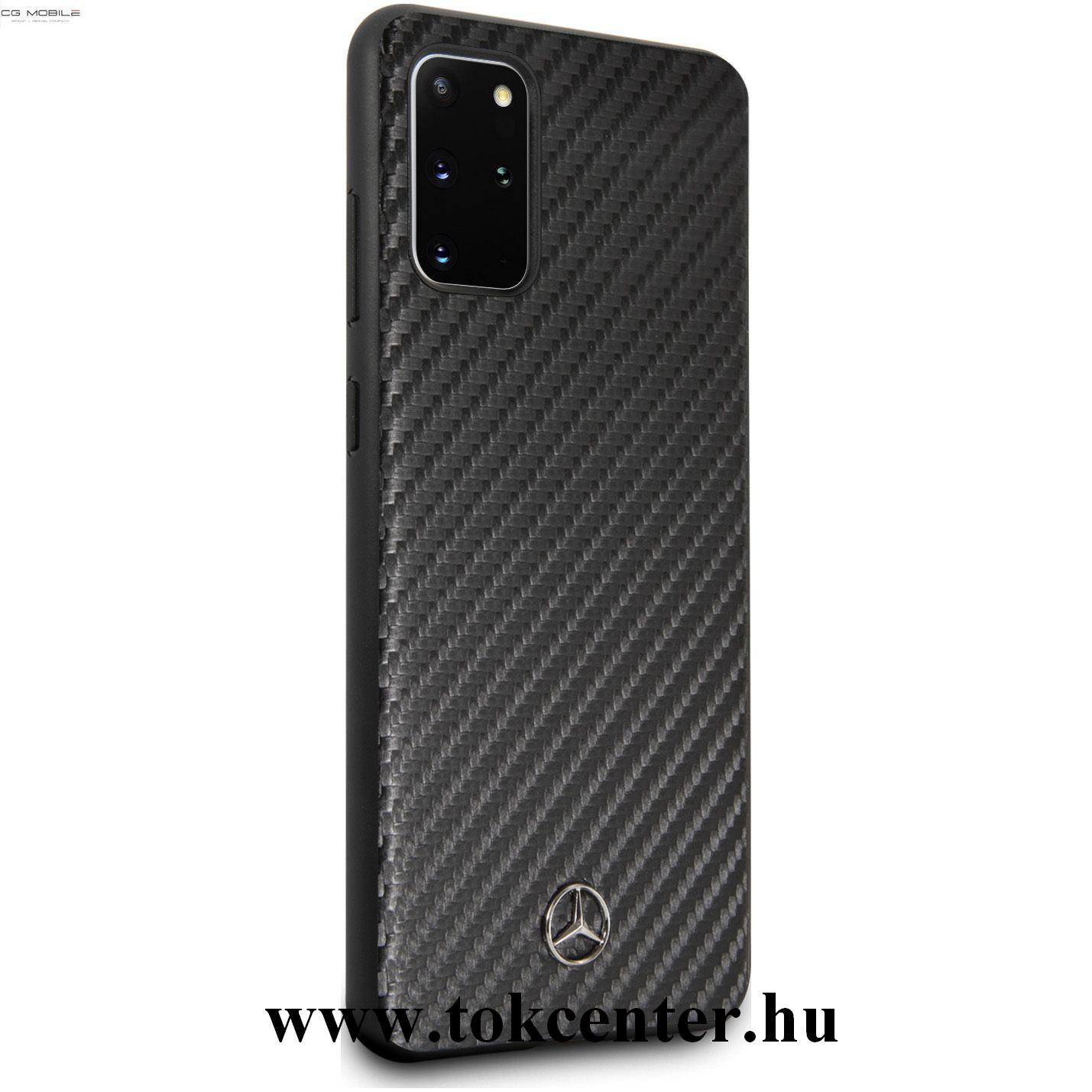 Samsung Galaxy S20 Plus (SM-G985F) / S20 Plus 5G (SM-G986) MERCEDES-BENZ műanyag telefonvédő (karbon minta) FEKETE (MEHCS67SRCFBK)