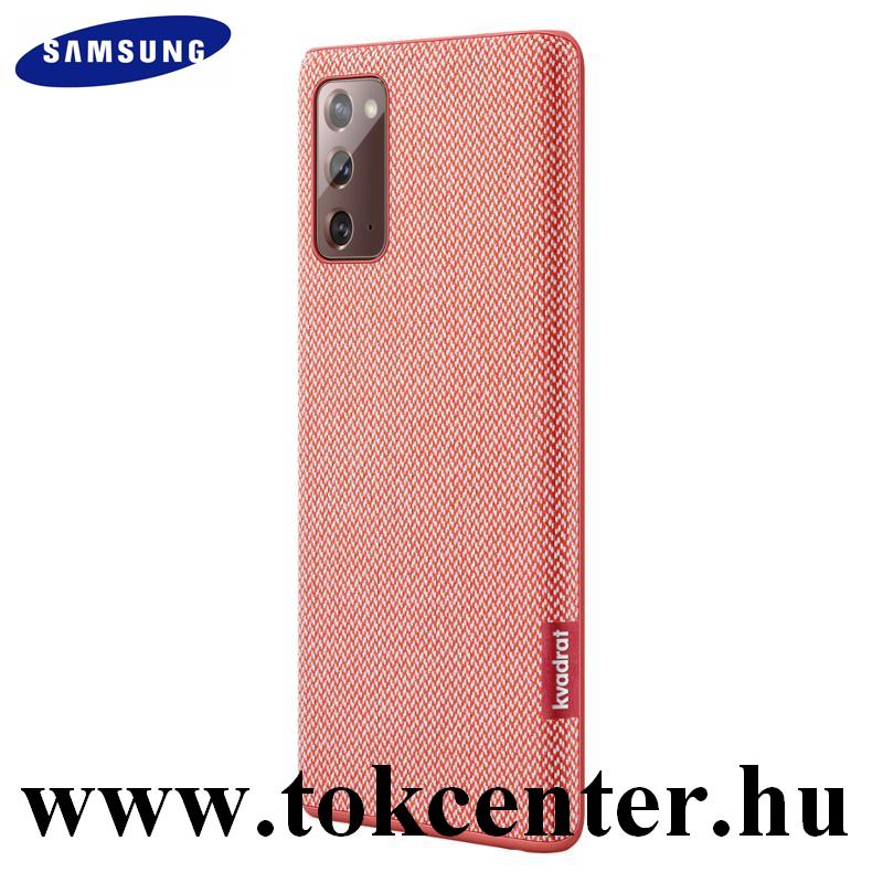 Samsung Galaxy Note 20 (SM-N980F) / Samsung Galaxy Note 20 5G (SM-N981F) Gyári Műanyag telefonvédő (Alcantara textilbevonat) PIROS (EF-XN980FREGEU)