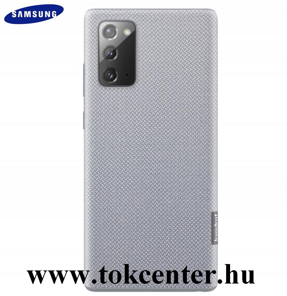Samsung Galaxy Note 20 (SM-N980F) / Note 20 5G (SM-N981F) Gyári Műanyag telefonvédő (Alcantara textilbevonat) SÖTÉTSZÜRKE (EF-XN980FJEGEU)