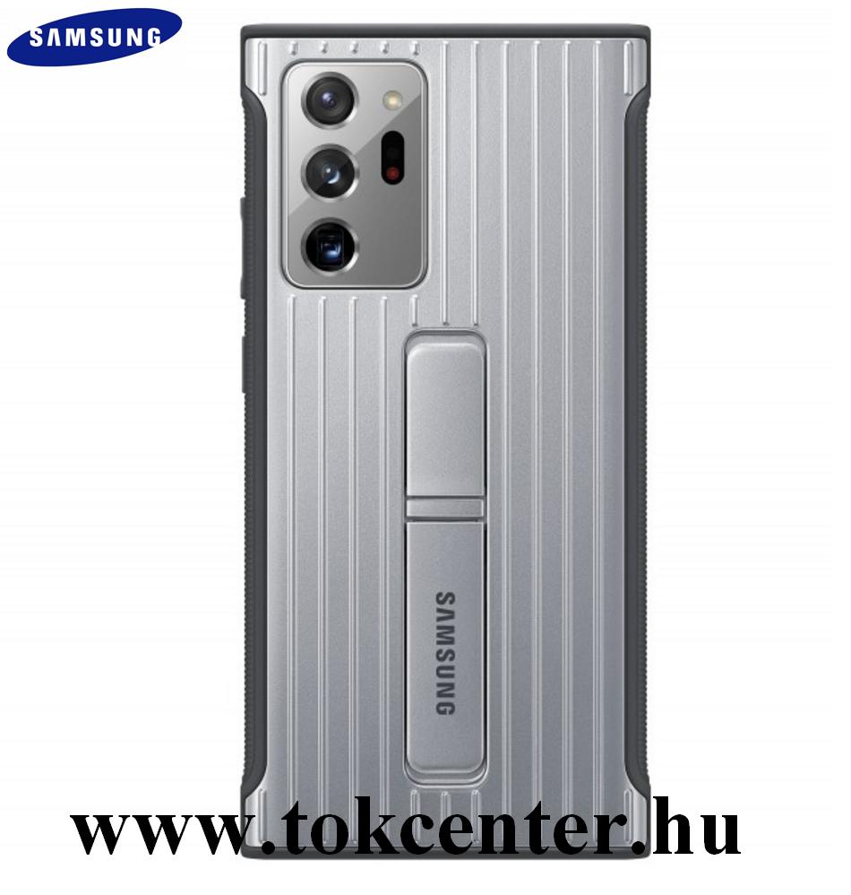 Samsung Galaxy Note 20 Ultra (SM-N985F) / Note 20 Ultra 5G (SM-N986F) Gyári Műanyag telefonvédő (dupla rétegű, gumírozott, asztali tartó funkció) EZÜST (EF-RN985CSEGEU)