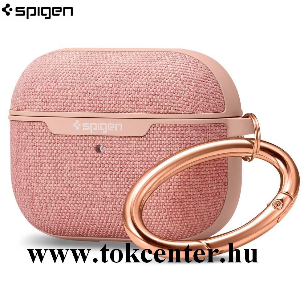SPIGEN URBAN FIT szilikon tok (karabíner, textil bevonat) ROZÉARANY Apple AirPods Pro (ASD00575)