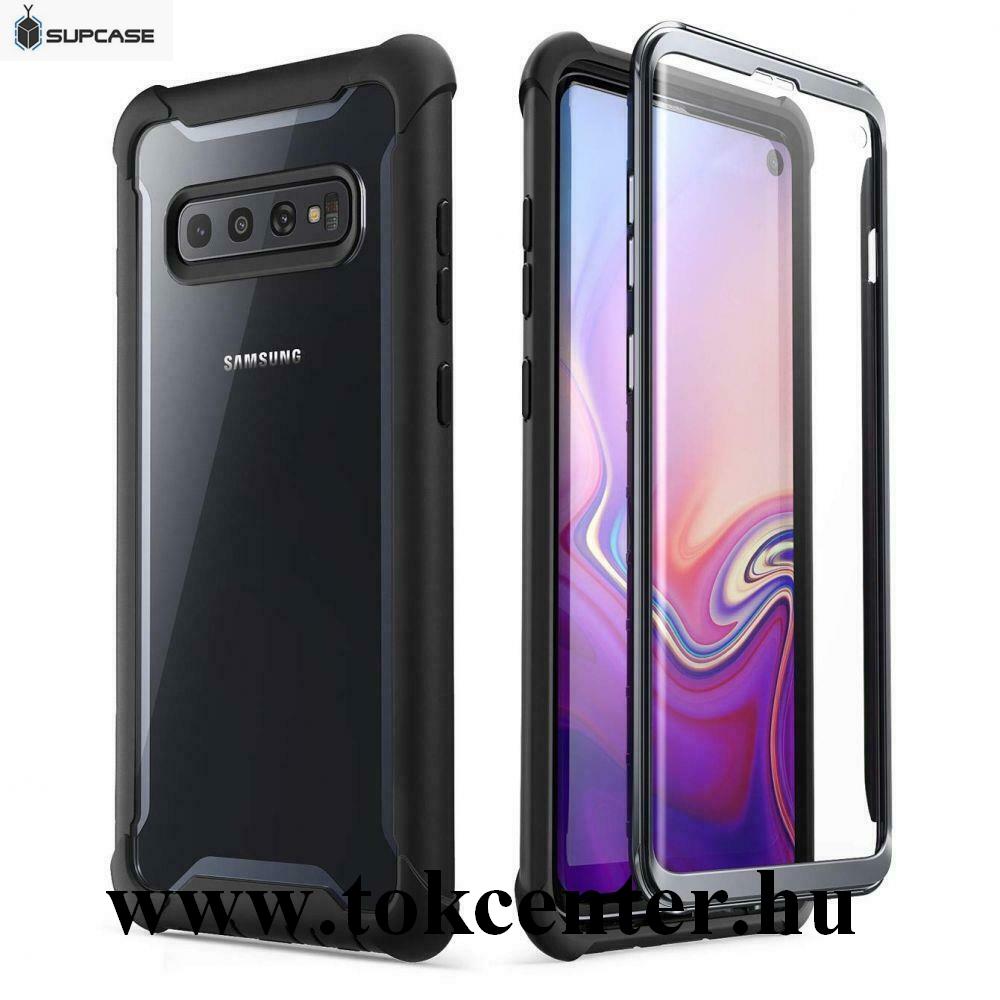 Samsung Galaxy S10 (SM-G973) / S10 5G (SM-G977U) SUPCASE IBLSN szilikon telefonvédő (közepesen ütésálló, légpárnás sarok, műanyag előlap, akril hátlap) FEKETE