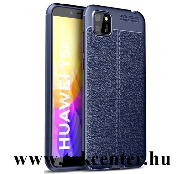 Honor 9S / Huawei Y5p Szilikon telefonvédő (közepesen ütésálló, bőr hatású, varrás minta) SÖTÉTKÉK