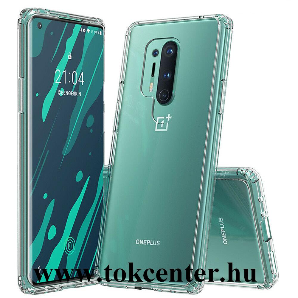 OnePlus 8 Pro 5G Szilikon telefonvédő (közepesen ütésálló, légpárnás keret) ÁTLÁTSZÓ