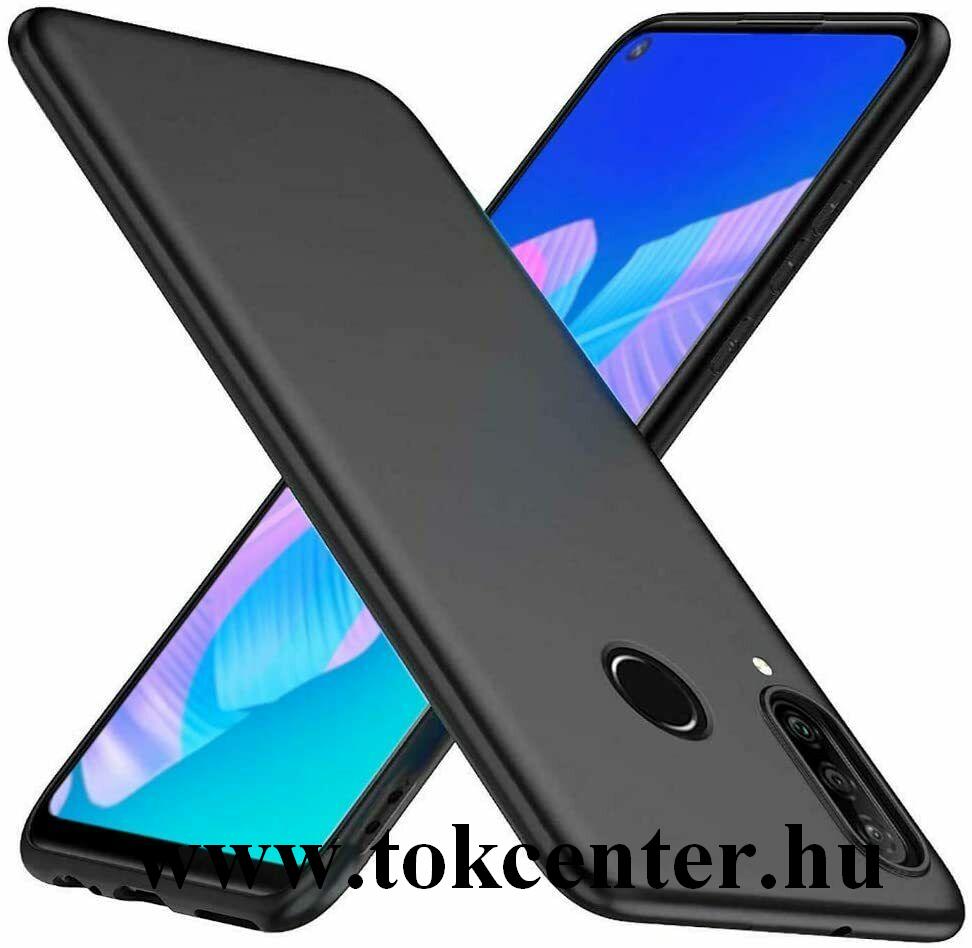 Huawei P40 Lite E / Y7p Szilikon telefonvédő (matt) FEKETE