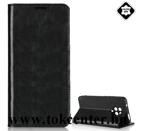 Xiaomi Pocophone F2 Pro Tok álló, valódi bőr (FLIP, oldalra nyíló, asztali tartó funkció) FEKETE