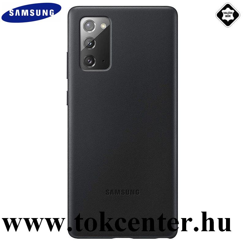 Samsung Galaxy Note 20 (SM-N980F) / Note 20 5G (SM-N981F) Gyári Műanyag telefonvédő (valódi bőr hátlap) FEKETE (EF-VN980LBEGEU)