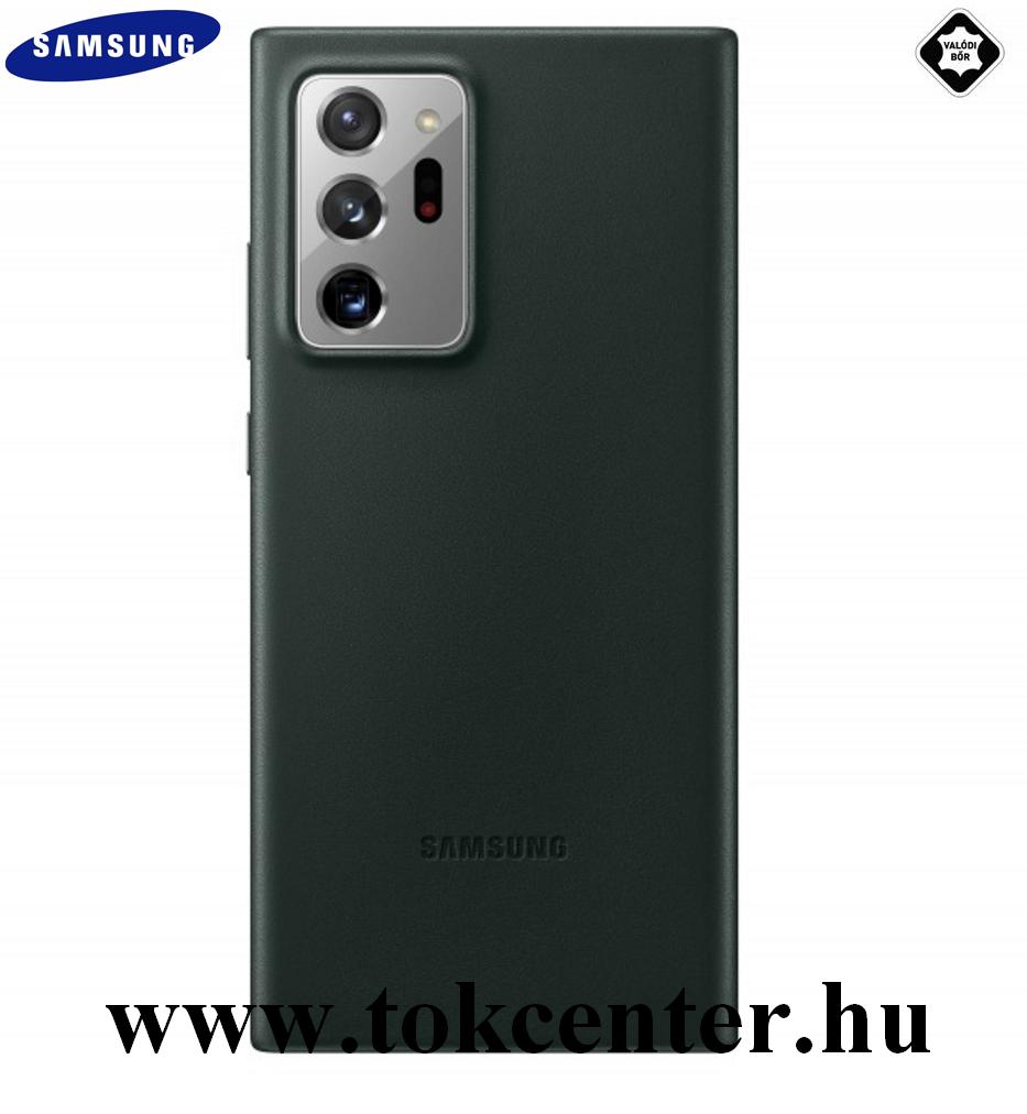 Samsung Galaxy Note 20 Ultra (SM-N985F) / Note 20 Ultra 5G (SM-N986F) Gyári Műanyag telefonvédő (valódi bőr hátlap) ZÖLD (EF-VN985LGEGEU)