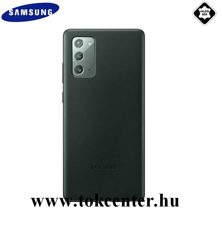 Samsung Galaxy Note 20 (SM-N980F) / Note 20 5G (SM-N981F) Gyári Műanyag telefonvédő (valódi bőr hátlap) ZÖLD (EF-VN980LGEGEU)