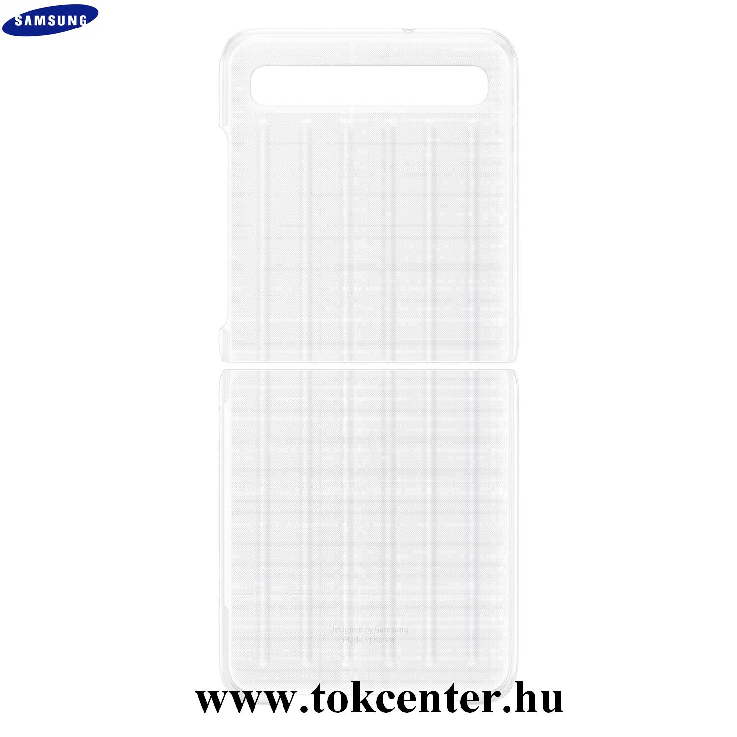 Samsung Galaxy Z Flip (SM-F700F) Gyári Műanyag telefonvédő ÁTLÁTSZÓ (EF-QF707CTEGEU)