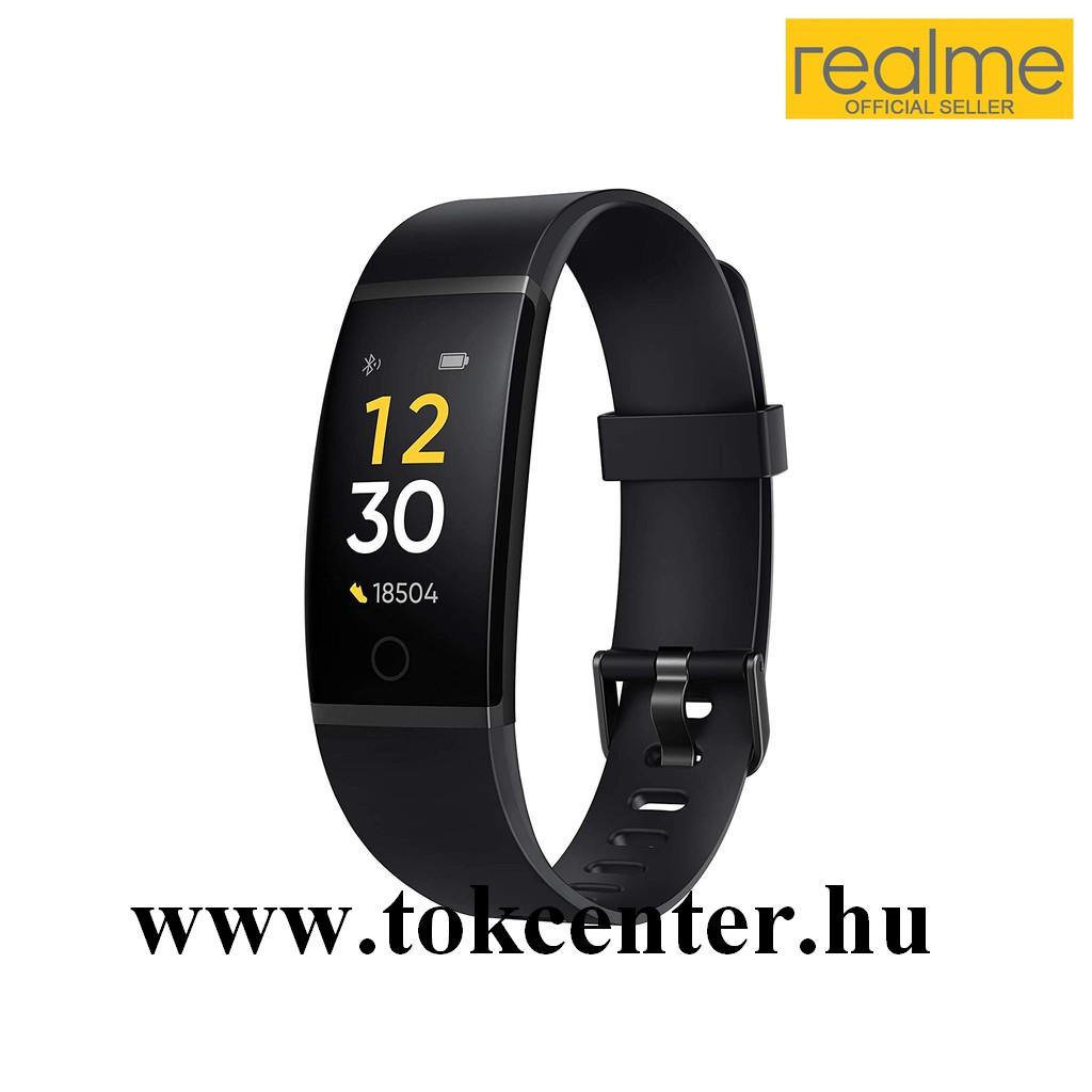 REALME Band csuklópánt (szilikon szíj, cseppálló, aktívitás mérő) FEKETE