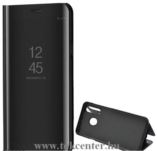 Samsung Galaxy S8 Plus (SM-G955) Tok álló (aktív flip, oldalra nyíló, asztali tartó funkció, tükrös felület, Mirror View Case) FEKETE