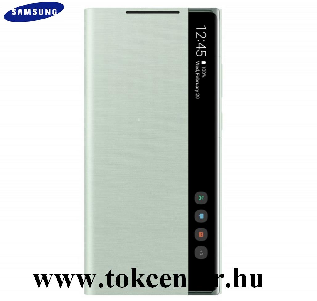 Samsung Galaxy Note 20 (SM-N980F) / Note 20 5G (SM-N981F) Gyári Tok álló (aktív flip, oldalra nyíló, Clear View Cover) MENTAZÖLD (EF-ZN980CMEGEU)