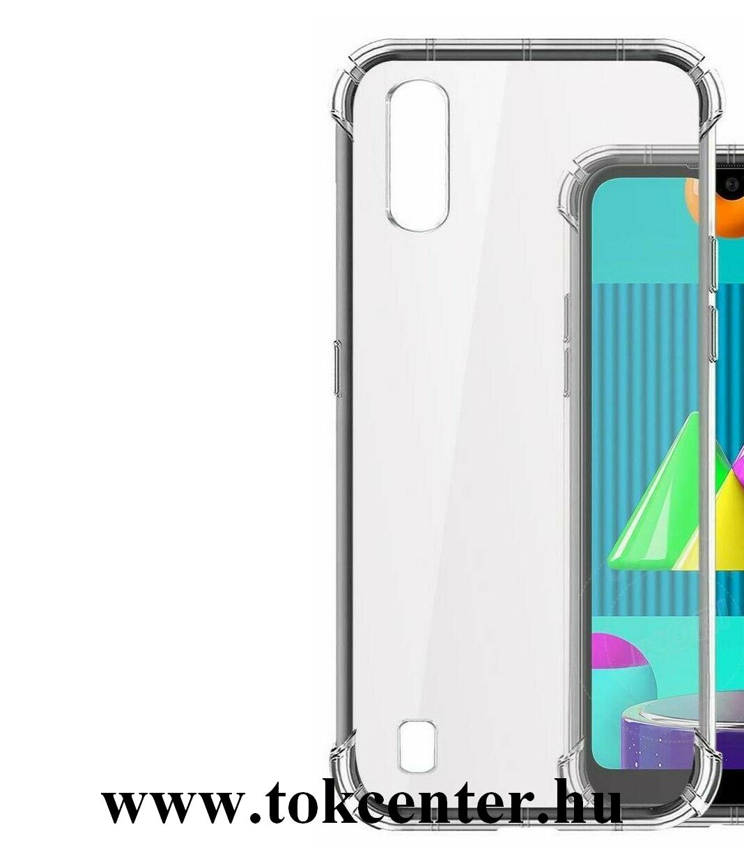 Samsung Galaxy M01 (SM-M015F) Szilikon telefonvédő (közepesen ütésálló, légpárnás sarok) ÁTLÁTSZÓ