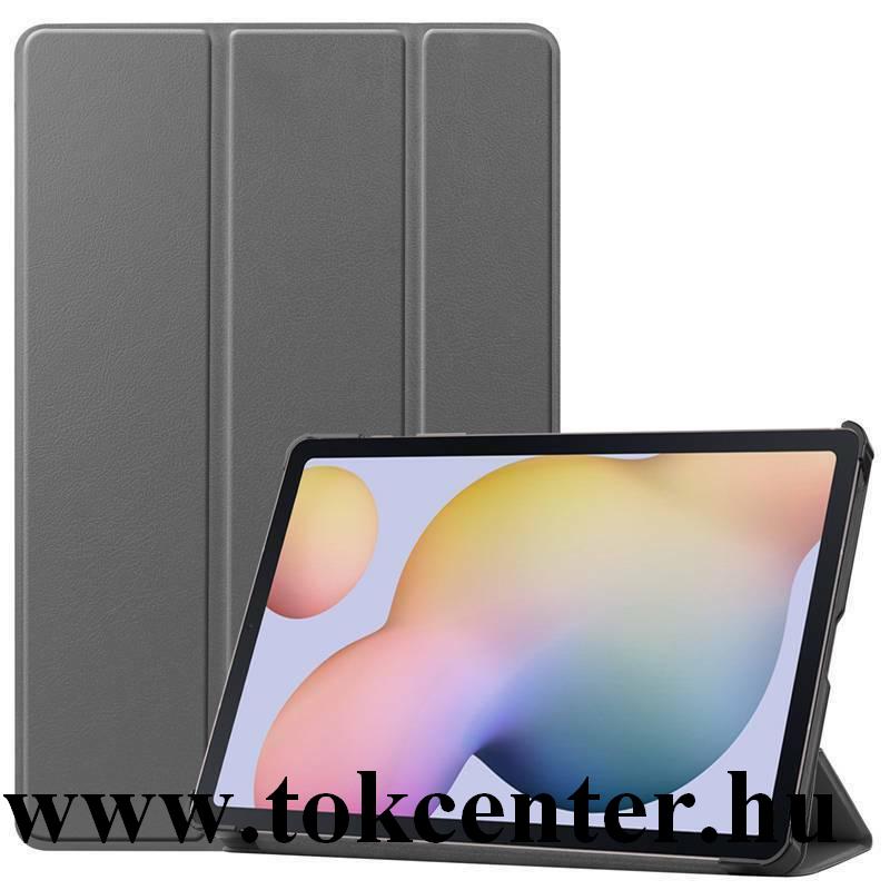 Samsung Galaxy Tab S7 Plus LTE 5G (SM-T976) Tok álló, bőr hatású (aktív flip, oldalra nyíló, TRIFOLD asztali tartó funkció) SZÜRKE