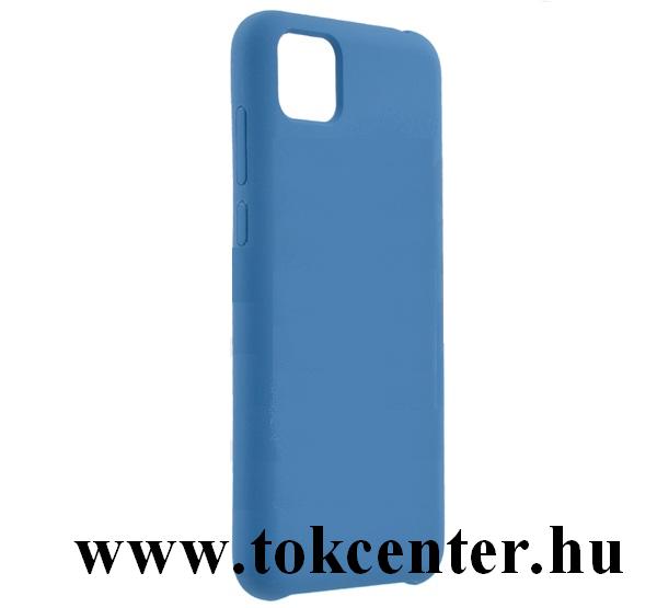 Honor 9S / Huawei Y5p Műanyag telefonvédő (gumírozott, mikrofiber plüss karcolásmentesítő belső, prémium) SÖTÉTKÉK