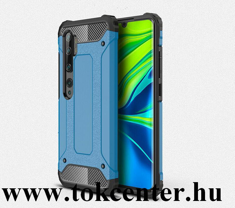 Xiaomi Mi Note 10 Defender műanyag telefonvédő (közepesen ütésálló, légpárnás sarok, szilikon belső, fémhatás) VILÁGOSKÉK