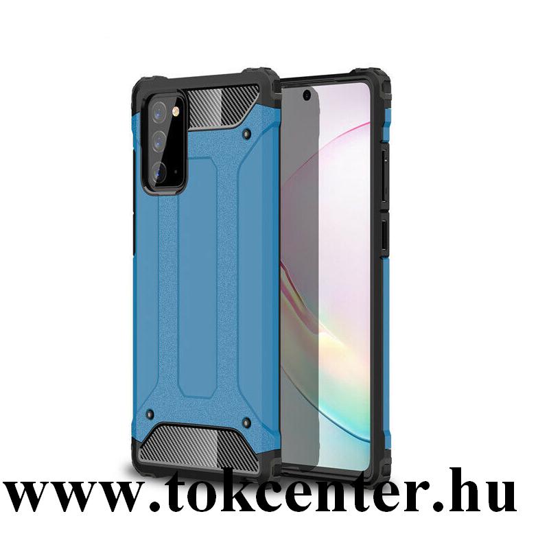 Samsung Galaxy Note 20 (SM-N980F) / Note 20 5G (SM-N981F) Defender műanyag telefonvédő (közepesen ütésálló, légpárnás sarok, szilikon belső, fémhatás) VILÁGOSKÉK