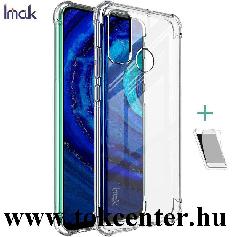 Huawei P Smart (2020) IMAK szilikon telefonvédő (közepesen ütésálló, légpárnás sarok + képernyővédő fólia) ÁTLÁTSZÓ