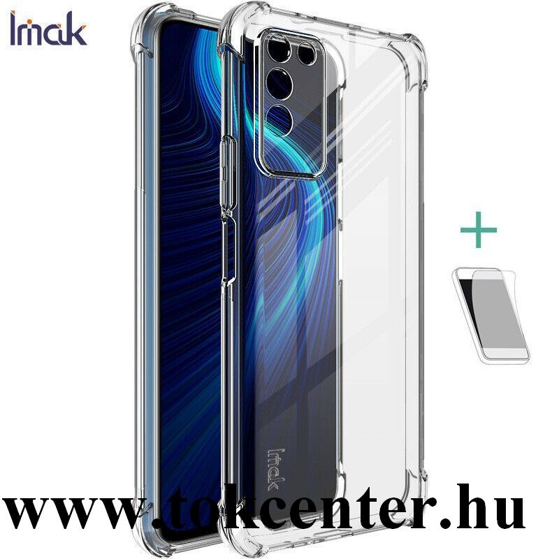 Honor X10 5G IMAK szilikon telefonvédő (közepesen ütésálló, légpárnás sarok + képernyővédő fólia) ÁTLÁTSZÓ