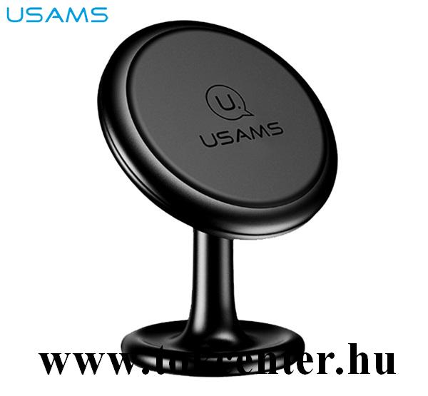 USAMS autós tartó (öntapadó, 360°-ban forgatható, mágneses) FEKETE (ZJ049)