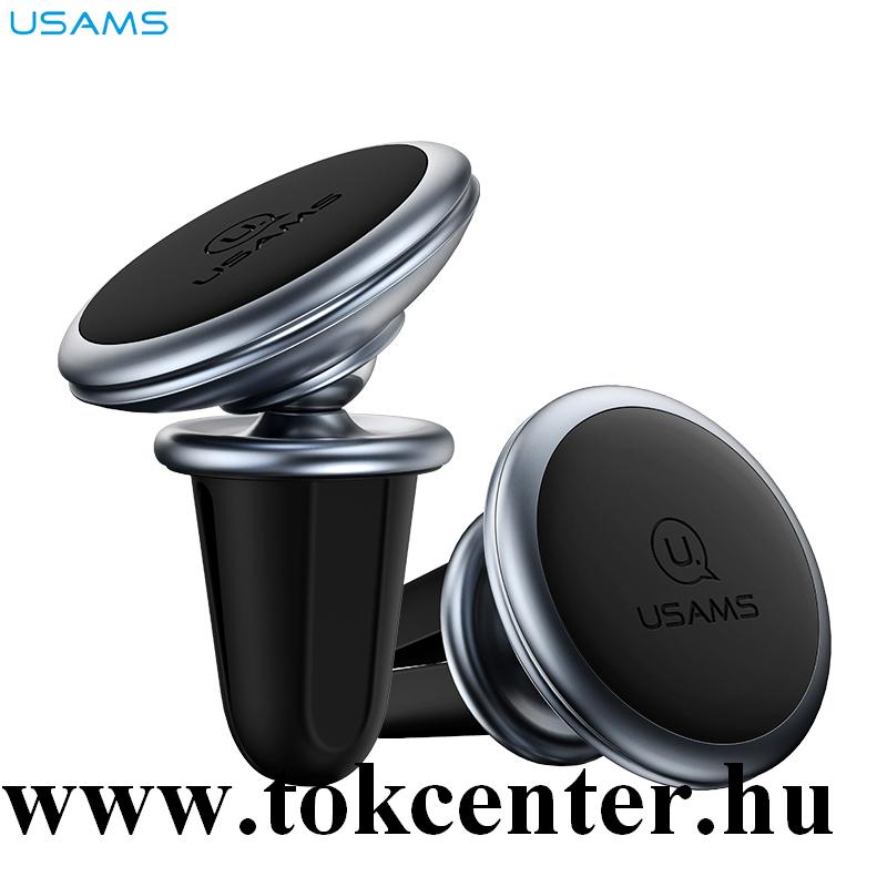 USAMS autós tartó (szellőzőre, 360°-ban forgatható, mágneses) EZÜST (ZJ047_S)