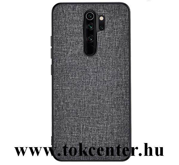 Xiaomi Redmi 9 Műanyag telefonvédő (közepesen ütésálló, szilikon keret, textil hátlap) SZÜRKE