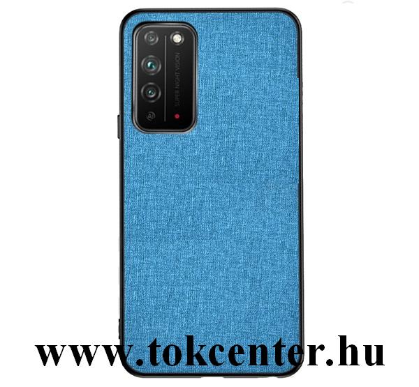 Honor X10 5G Műanyag telefonvédő (közepesen ütésálló, szilikon keret, textil hátlap) VILÁGOSKÉK