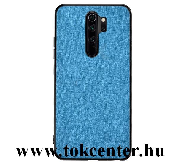 Xiaomi Redmi 9 Műanyag telefonvédő (közepesen ütésálló, szilikon keret, textil hátlap) VILÁGOSKÉK